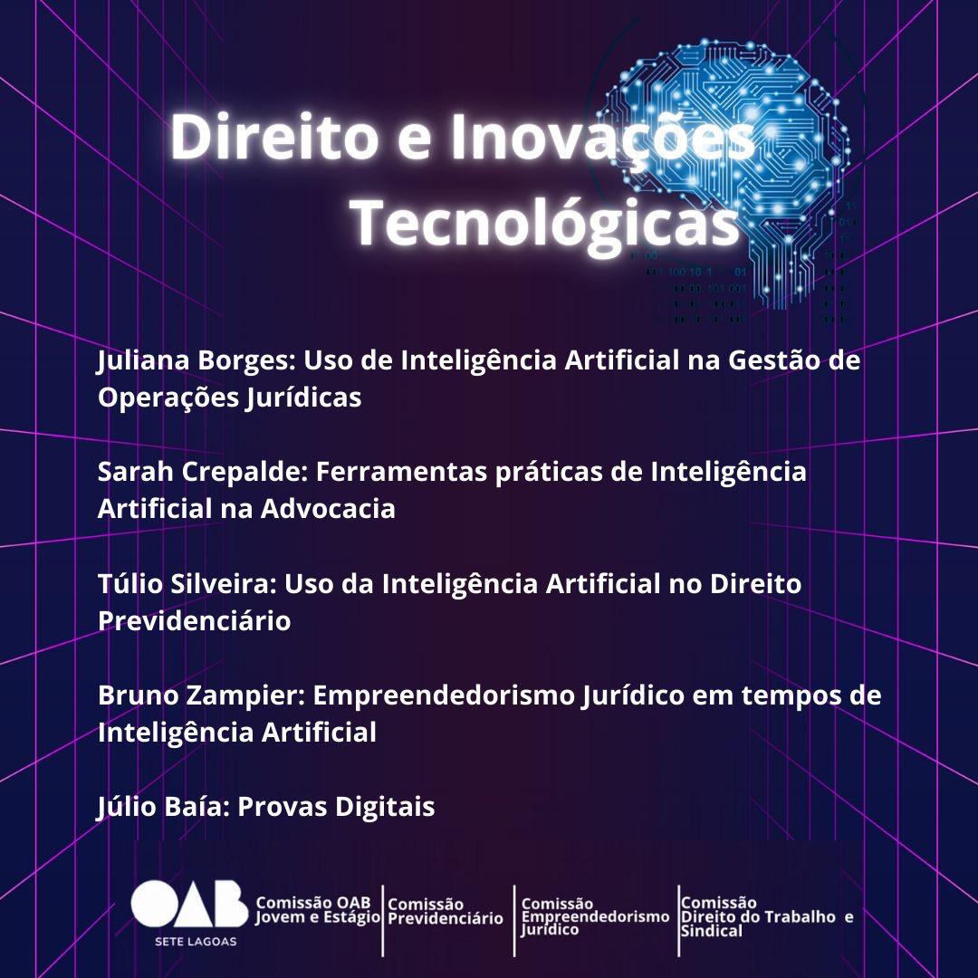 Seminário de Direito e Inovações Tecnológicas ocorre em 13/09 